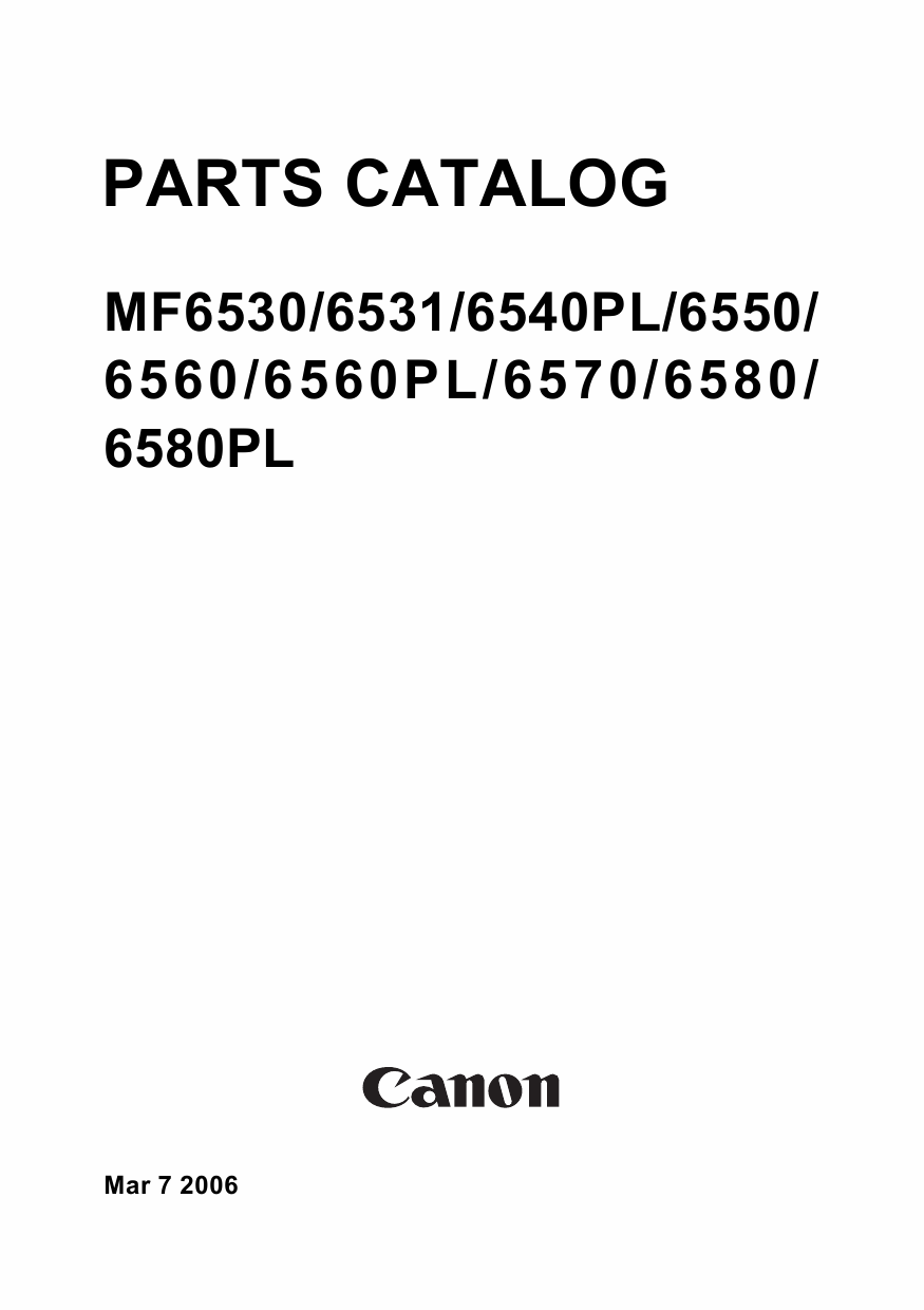 Canon imageCLASS MF-6500 6530 6531 6540 6550 6560 6570 6580 Parts Catalog Manual-1